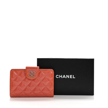 Chanel Patent Quilted Brilliant Zipped Pocket Wallet Pink 11 of 11