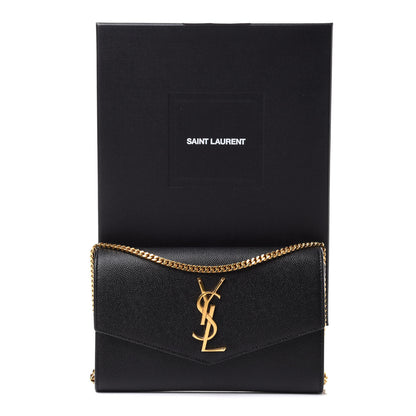 Saint Laurent Grain De Poudre Uptown Chain Wallet Black 10 of 10