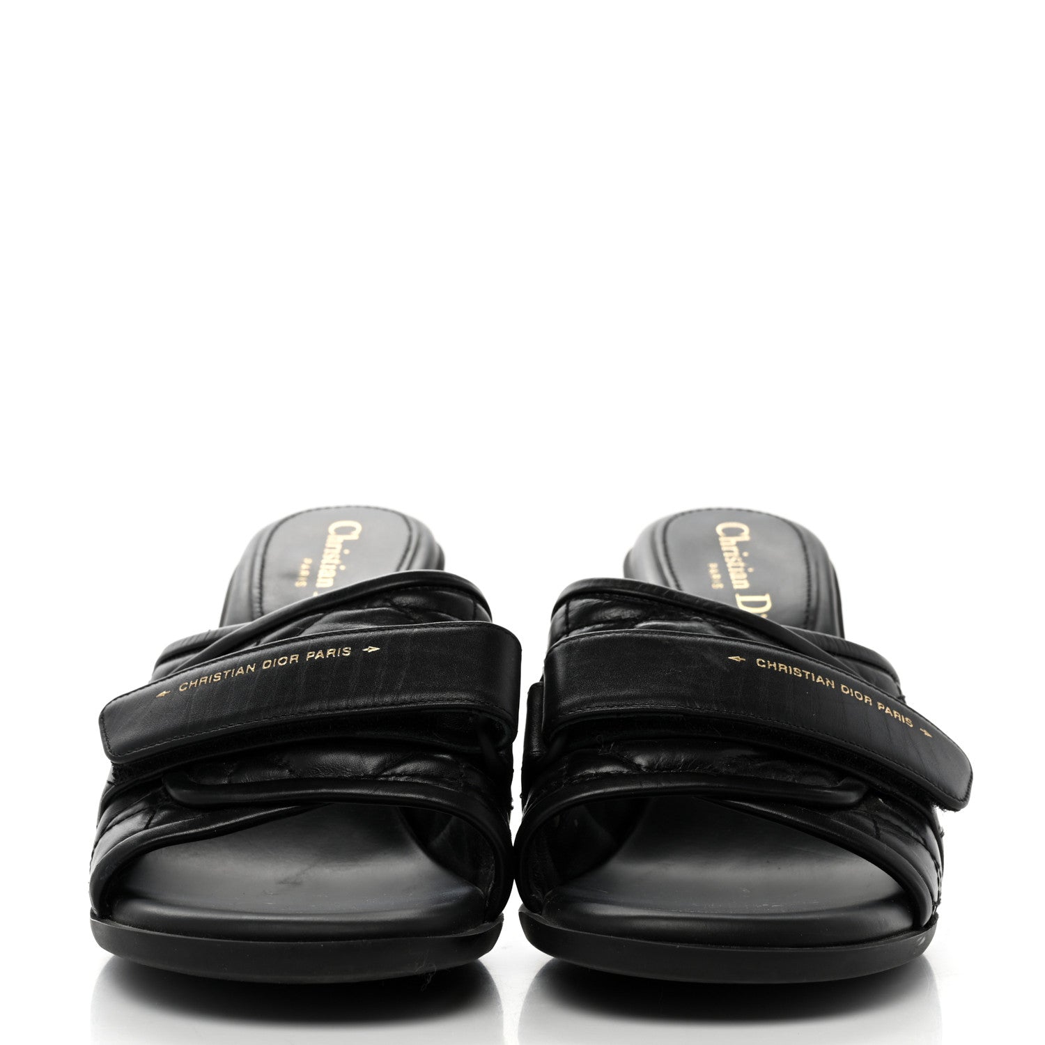Christian Dior Calfskin Cannage Quilted Dio(r)evolution 80mm Slide Sandals 39 Black 2 of 8