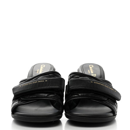 Christian Dior Calfskin Cannage Quilted Dio(r)evolution 80mm Slide Sandals 39 Black 2 of 8
