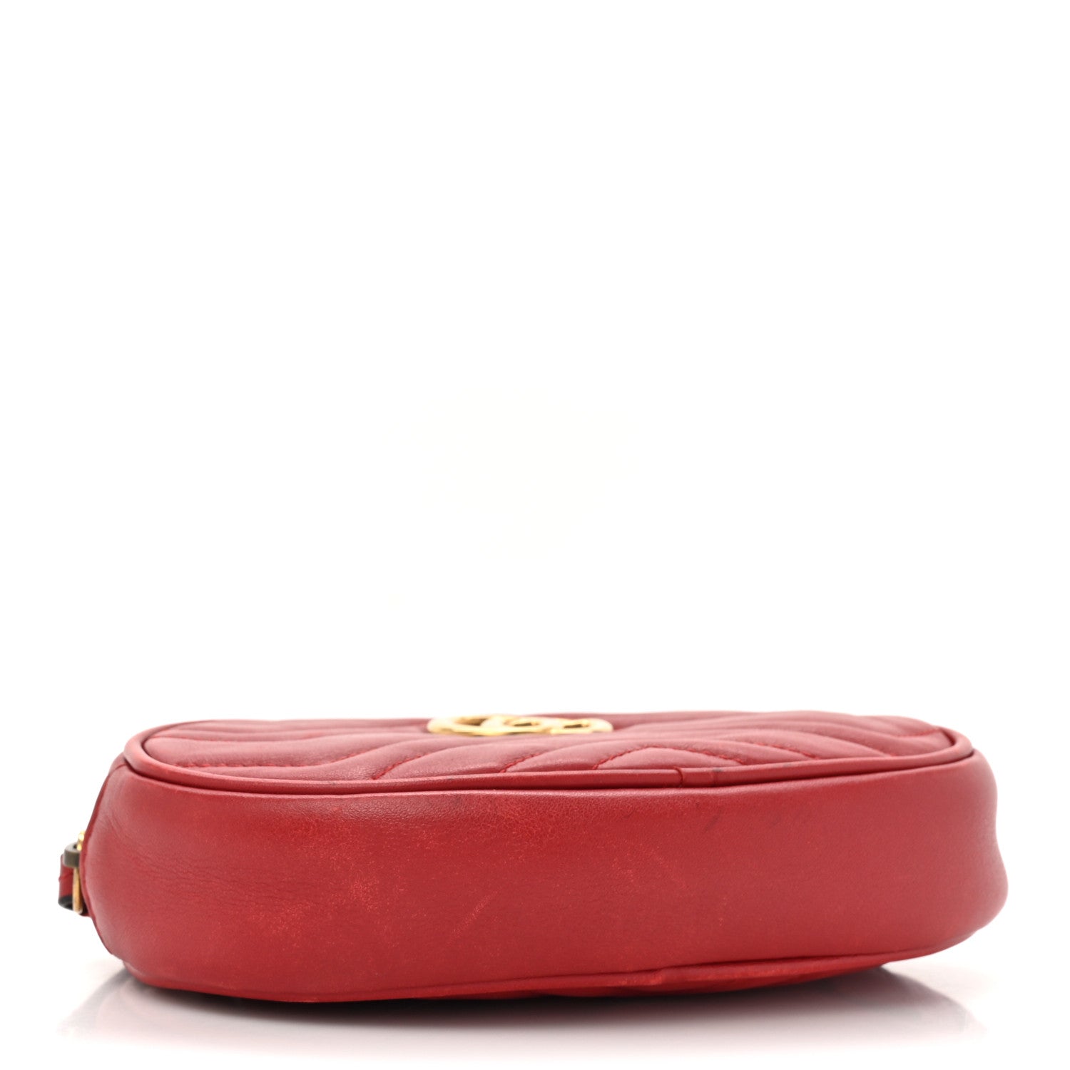 Gucci Calfskin Matelasse GG Marmont Belt Bag 85 34 Hibiscus Red 5 of 16