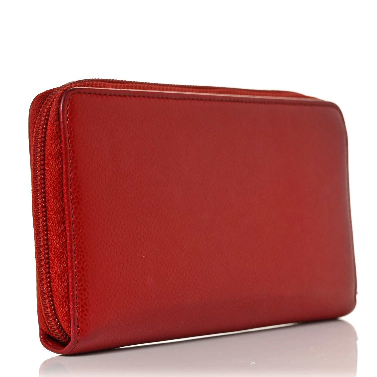 Chanel Caviar Large Timeless CC Zip Around Wallet Red 3 of 12