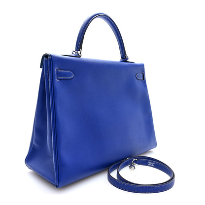 Hermes Epsom Kelly Sellier 35 Bleu Electrique 3 of 10