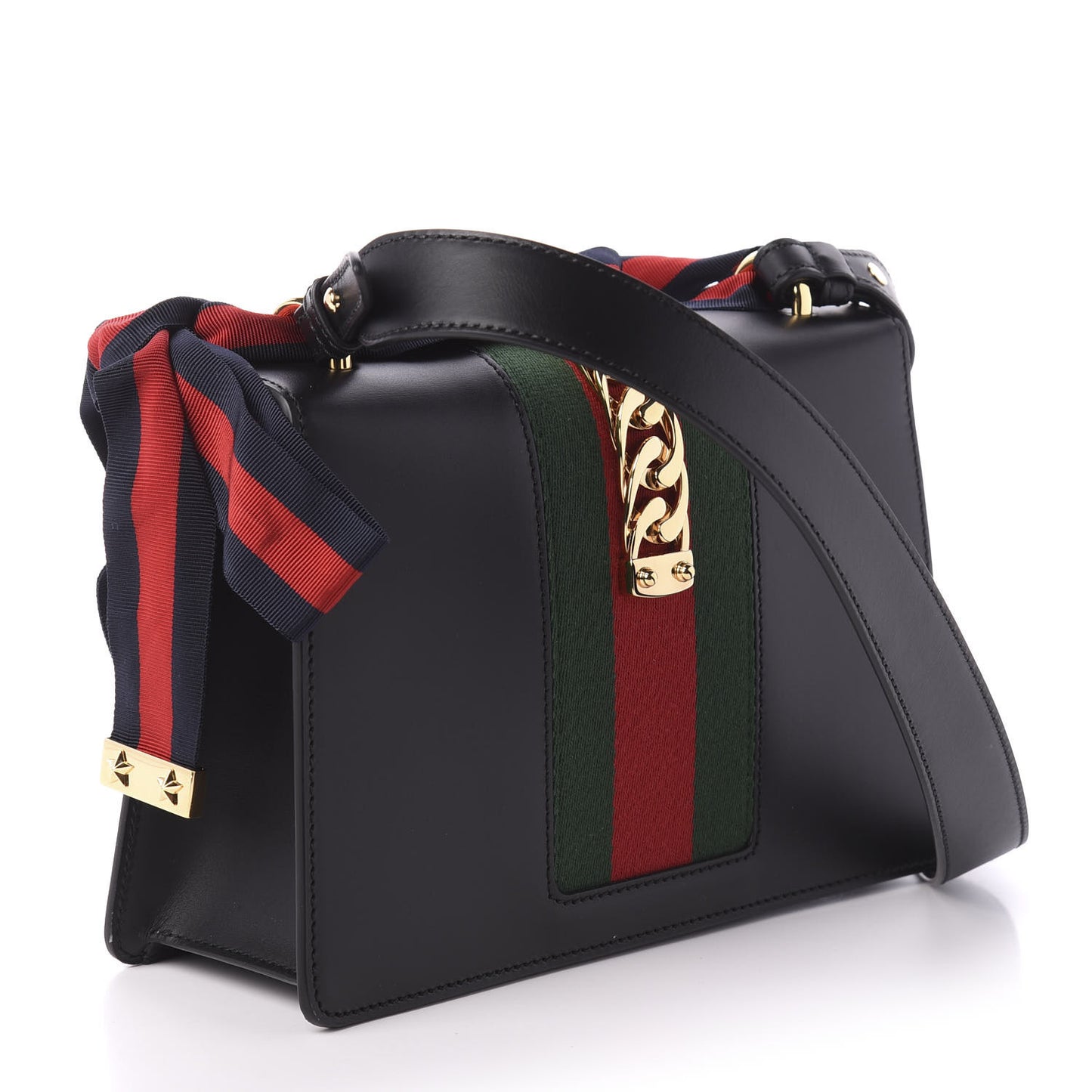 Calfskin Small Sylvie Shoulder Bag Black