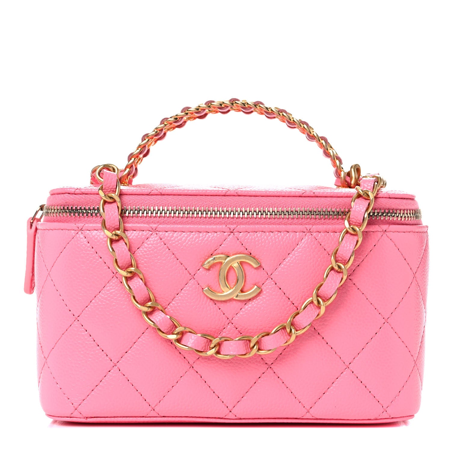 Chanel Shiny Caviar Quilted Pick Me Up Vanity Case Pink 1 of 10