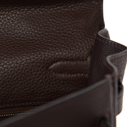 Hermes Taurillon Clemence Kelly Retourne 35 Chocolate 14 of 37