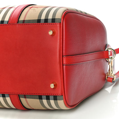 Burberry Horseferry Check Medium Alchester Bowling Bag Red 10 of 10