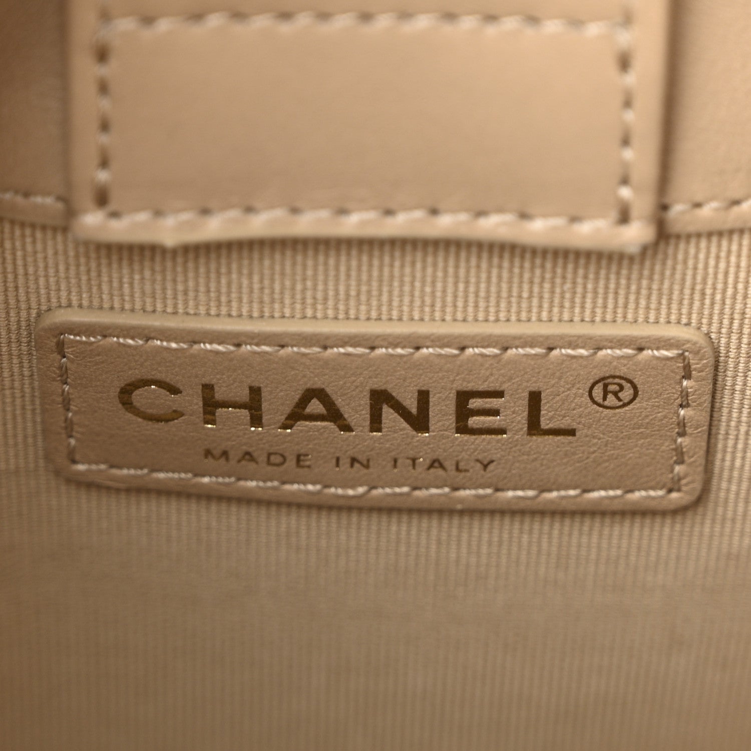 Chanel Calfskin Quilted CC Hobo Handbag Beige 6 of 11