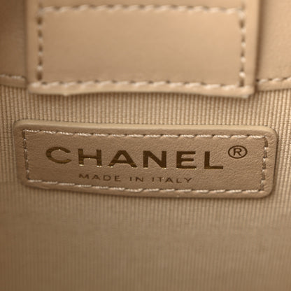 Chanel Calfskin Quilted CC Hobo Handbag Beige 6 of 11