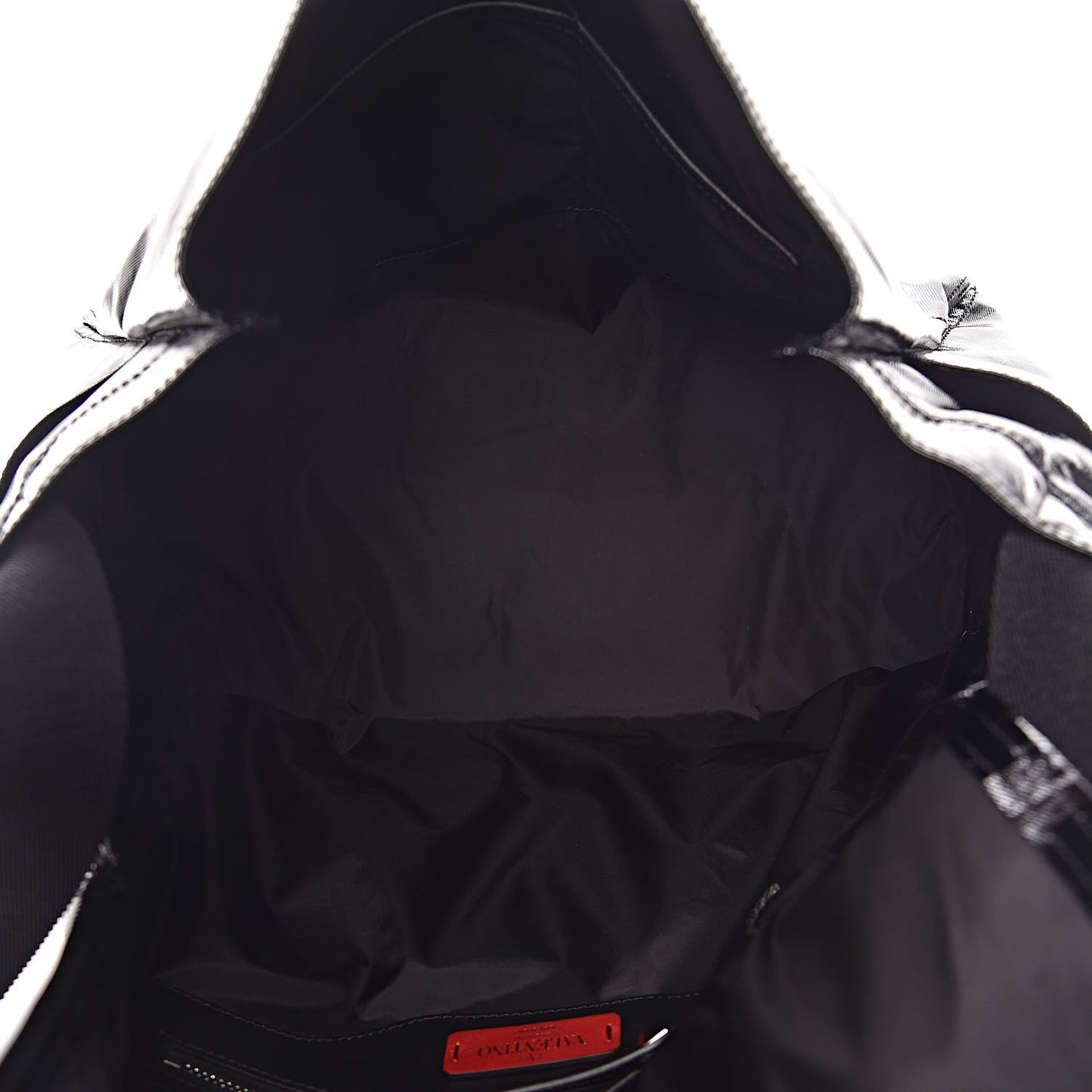 Shiny Canvas VLTN Medium Messenger Bag Black