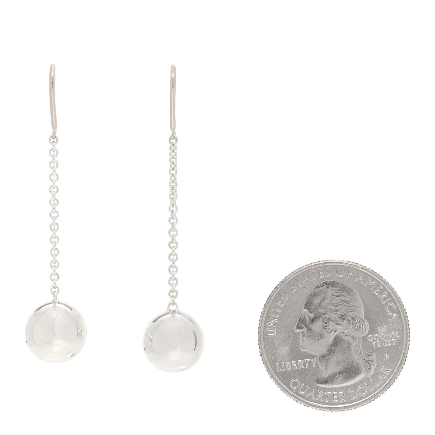 Tiffany Sterling Silver 10mm HardWear Ball Drop Earrings 2 of 4