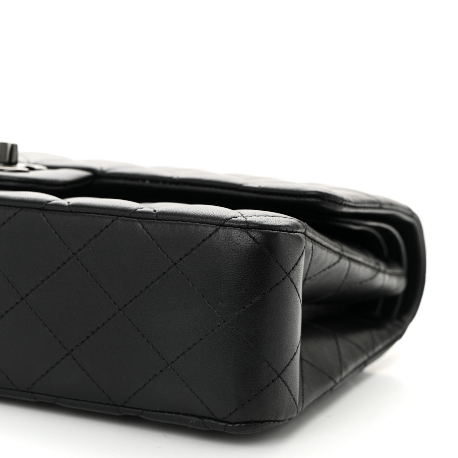 Chanel Lambskin Quilted Medium Double Flap So Black 10 of 11