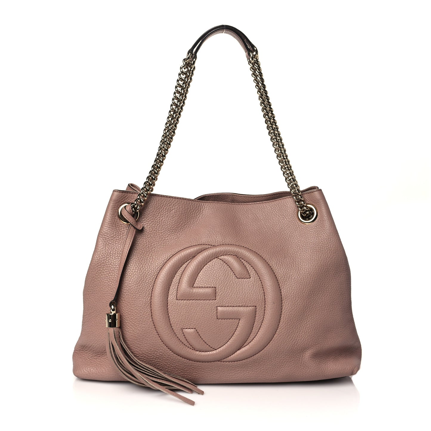 Pebbled Calfskin Medium Soho Chain Shoulder Bag Dark Cipria