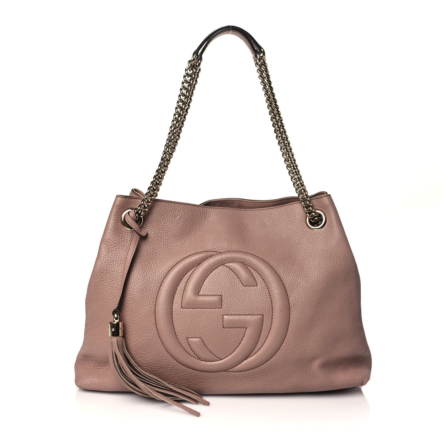 Gucci Pebbled Calfskin Medium Soho Chain Shoulder Bag Dark Cipria 1 of 10