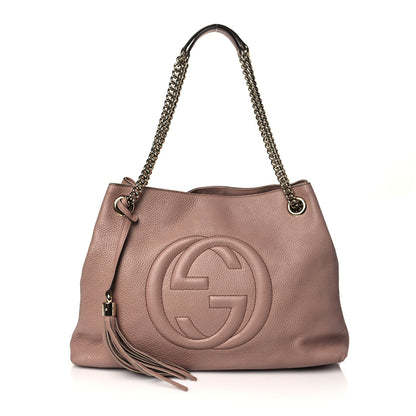 Gucci Pebbled Calfskin Medium Soho Chain Shoulder Bag Dark Cipria 1 of 10