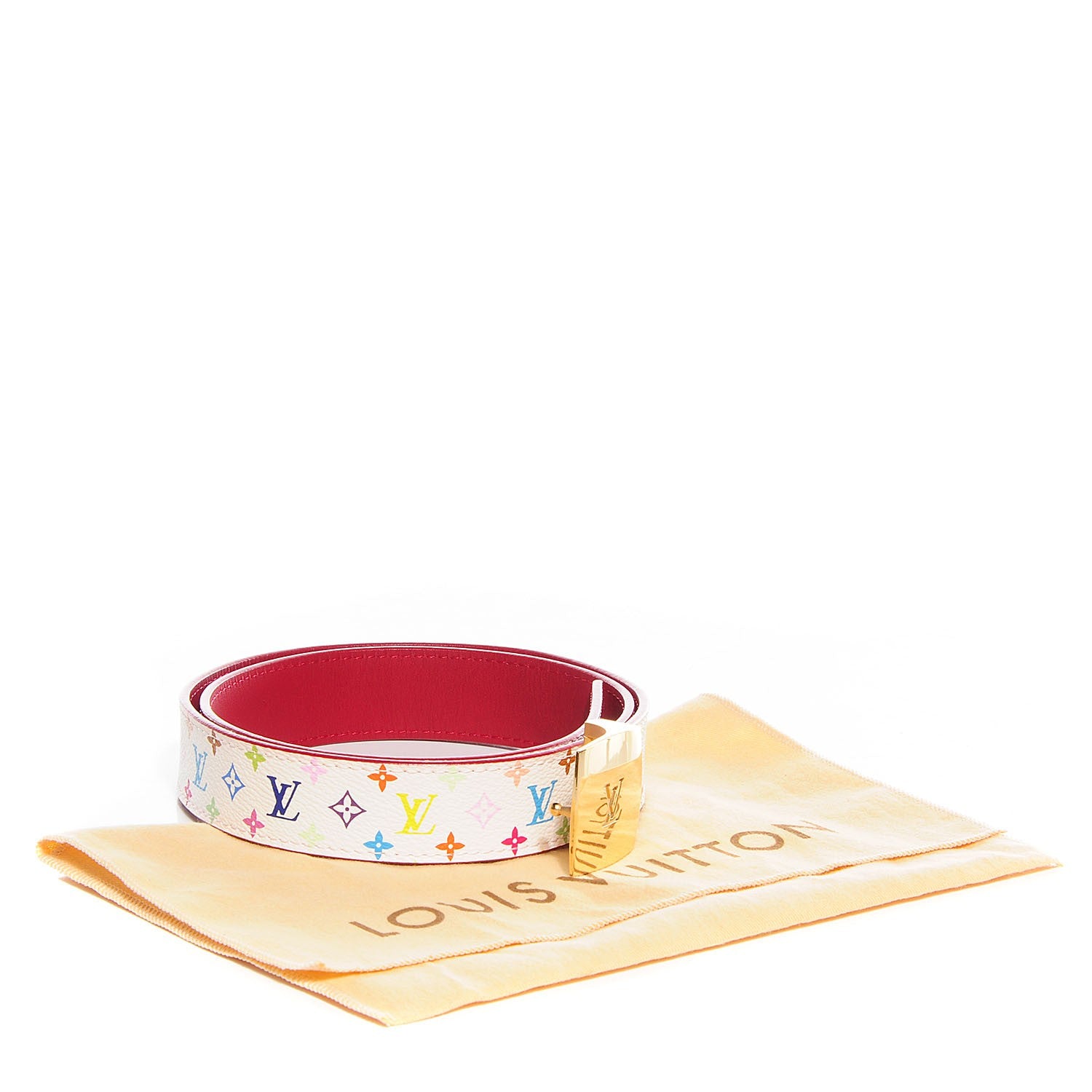 Louis Vuitton Monogram Multicolor LV Cut Reversible Belt 80 32 White Grenade 3 of 4