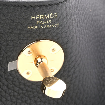 Hermes Taurillon Clemence Lindy 26 Black 6 of 10