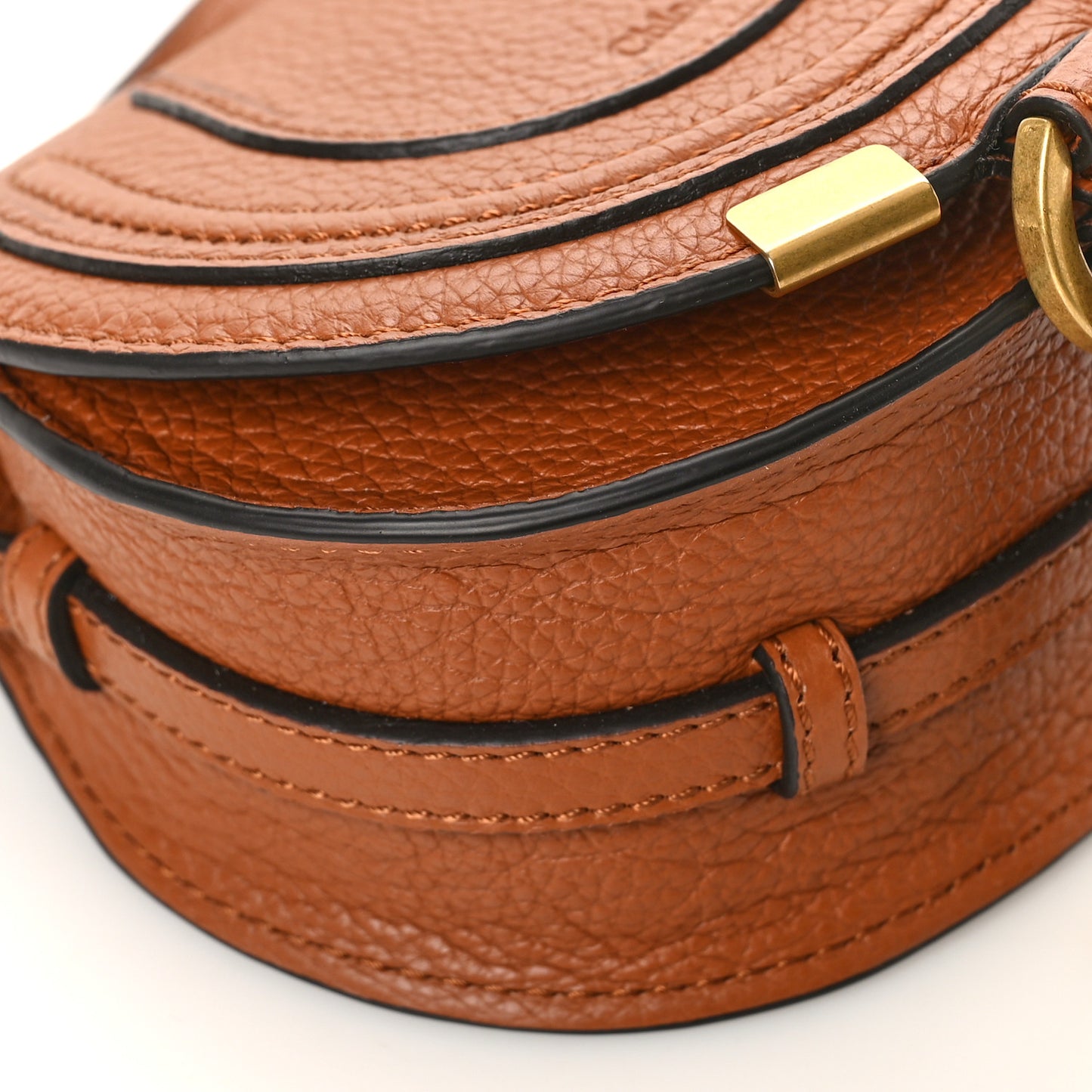 Calfskin Nano Marcie Saddle Bag Tan