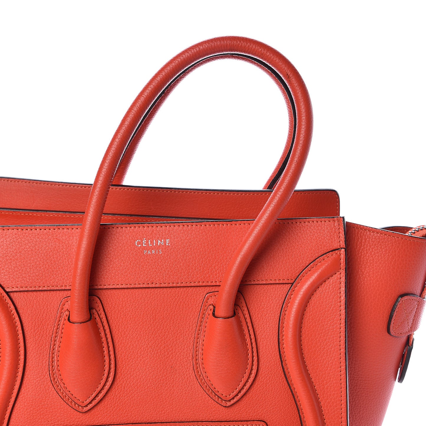 Drummed Calfskin Micro Luggage Vermillion