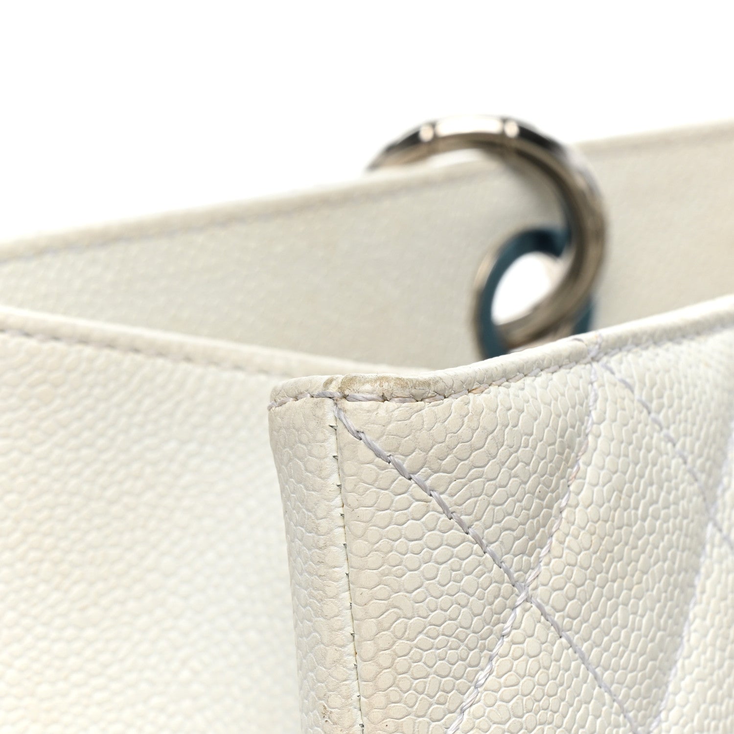 Chanel Caviar Quilted XL Grand Shopping Tote GST White 19 of 27