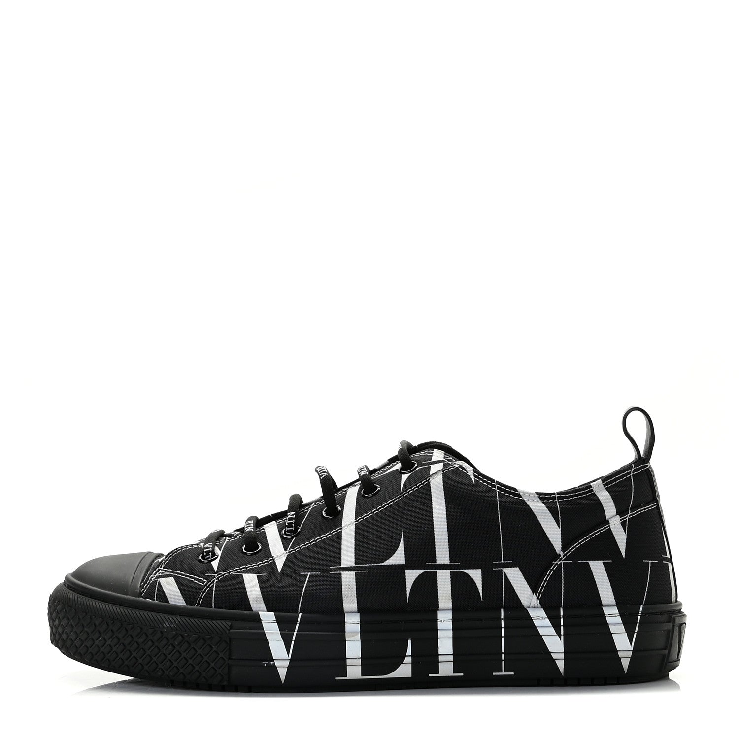 Valentino Garavani Nylon Mens Allover VLTN Logo Sneakers 41 Black White 1 of 12