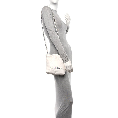 Chanel Shiny Calfskin Quilted Rainbow Mini Chanel 22 White 2 of 11
