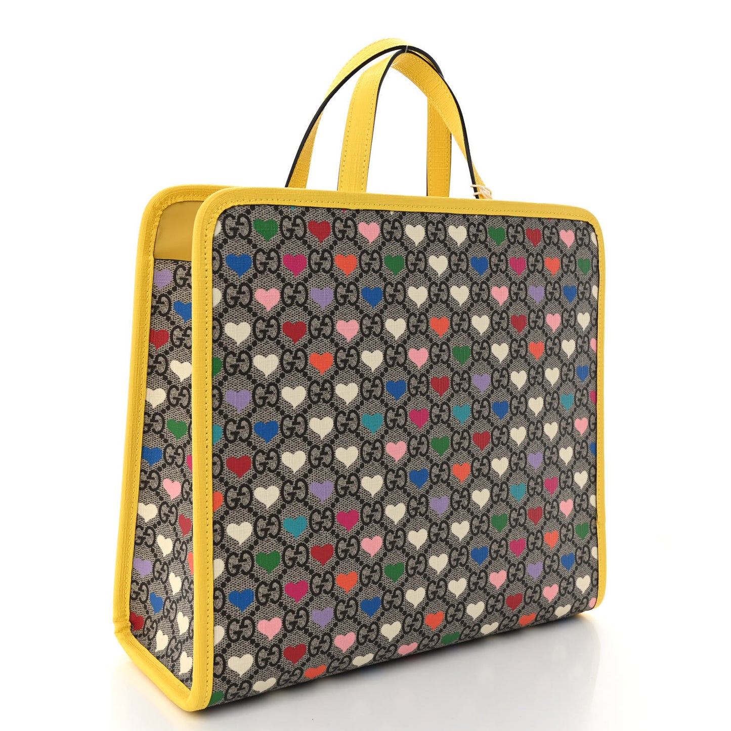GG Supreme Monogram Hearts Childrens Tote Beige Ebony Multicolor Freesia