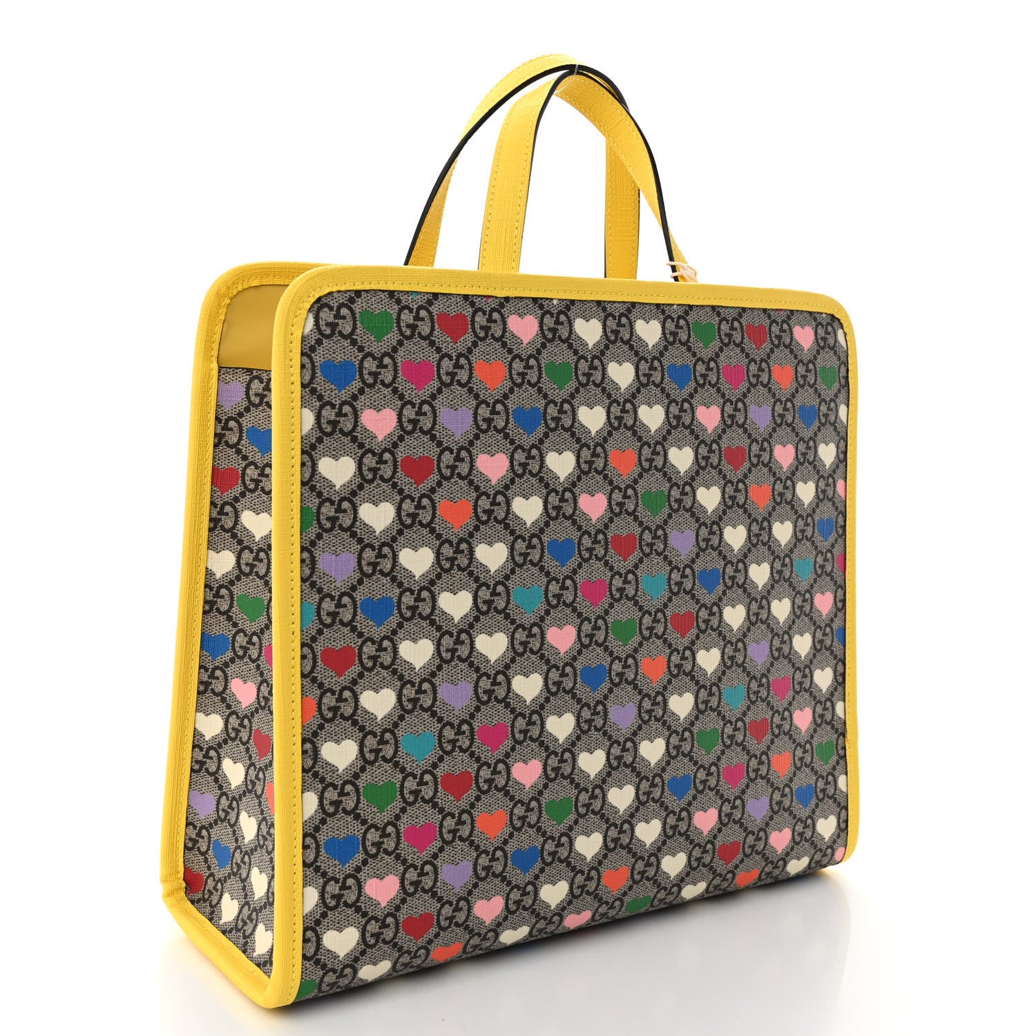 Gucci GG Supreme Monogram Hearts Childrens Tote Beige Ebony Multicolor Freesia 3 of 10