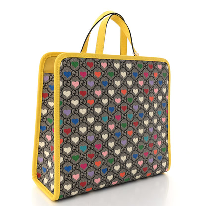 Gucci GG Supreme Monogram Hearts Childrens Tote Beige Ebony Multicolor Freesia 3 of 10