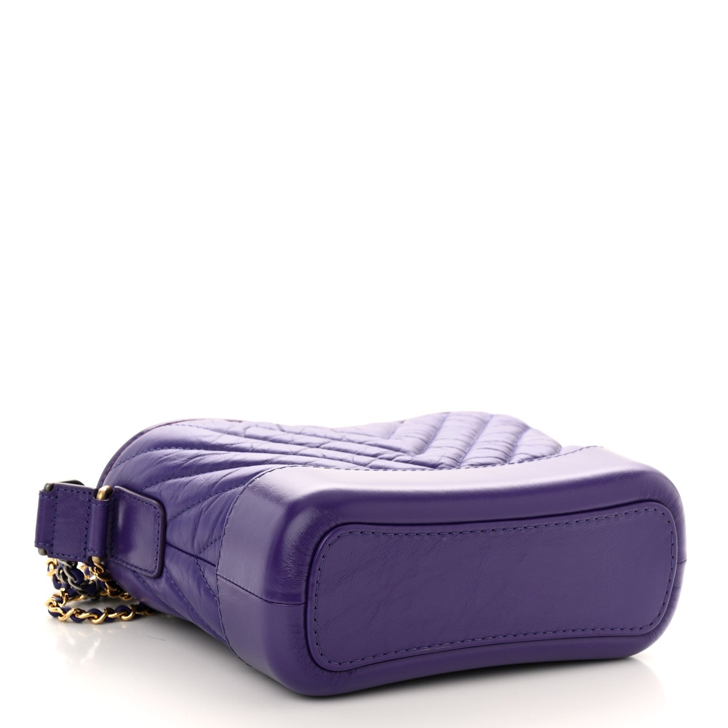 Chanel Aged Calfskin Chevron Quilted Small Gabrielle Hobo Purple 4 of 10
