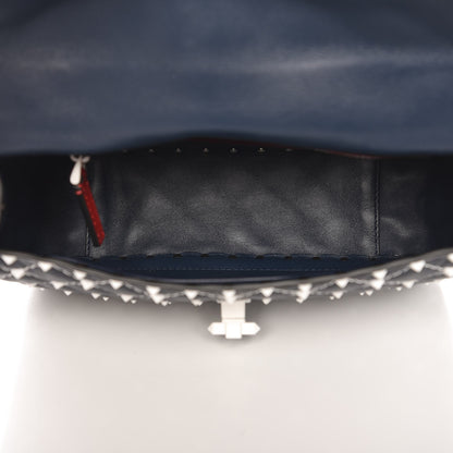 Valentino Garavani Nappa Medium Free Rockstud Spike Shoulder Bag Marine 5 of 7