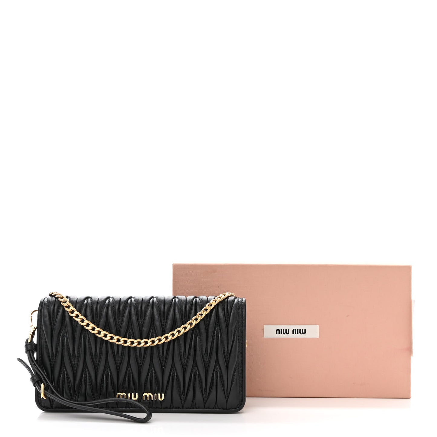 Nappa Matelasse Wallet On Chain Black