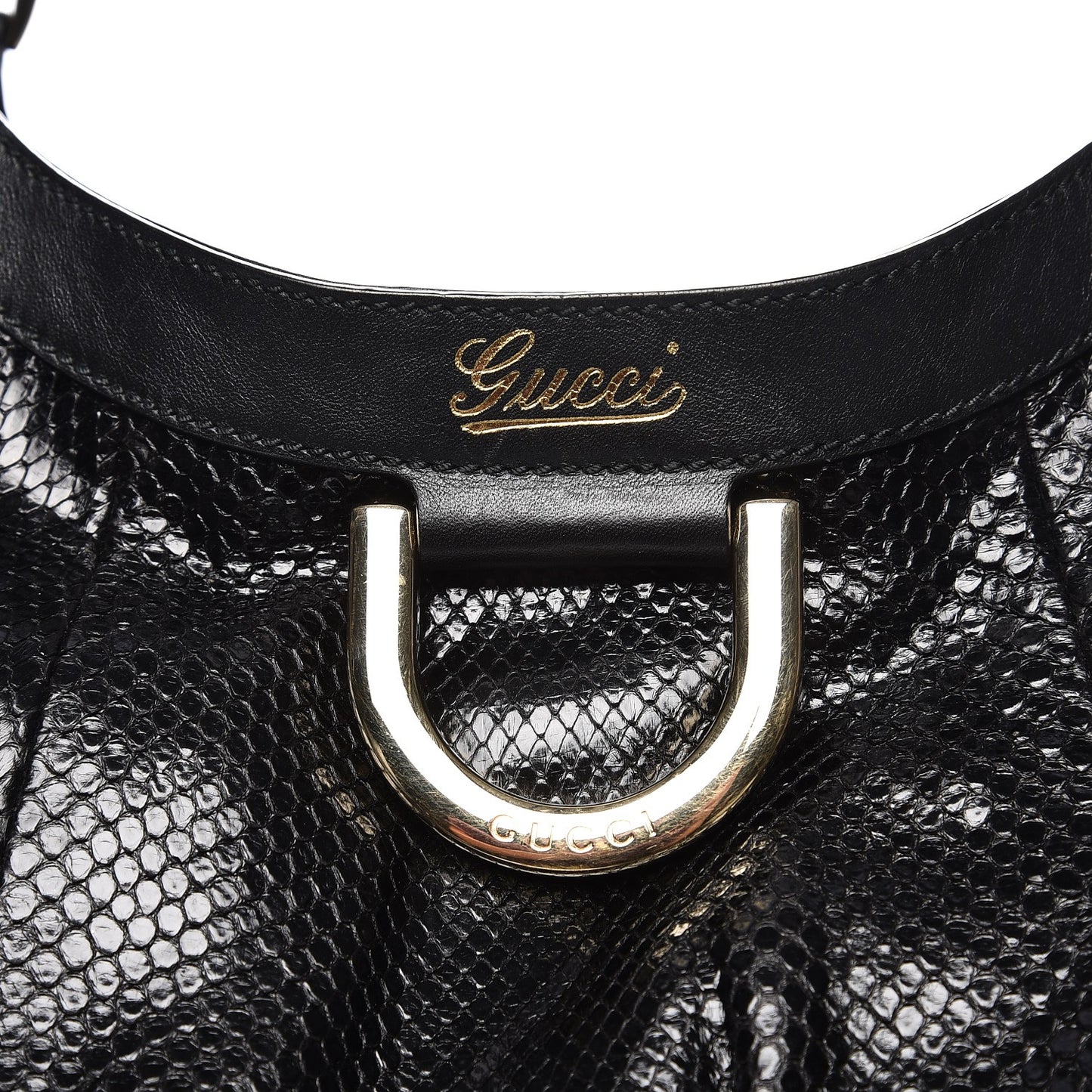 Python Large D Ring Hobo Black