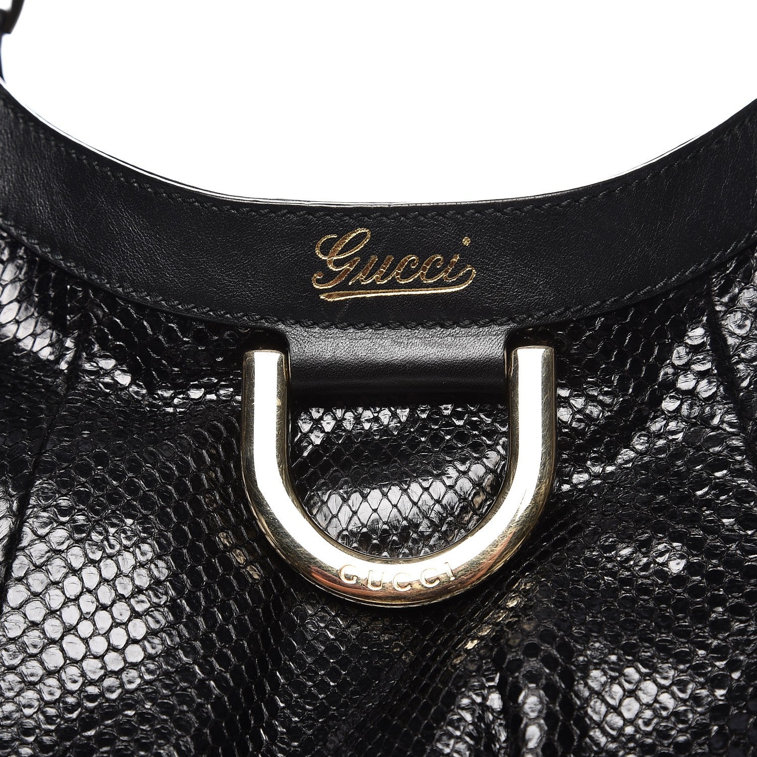 Gucci Python Large D Ring Hobo Black 8 of 12
