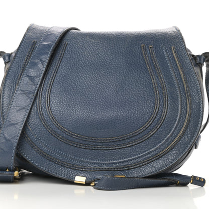 Chloe Calfskin Medium Marcie Round Crossbody Bag Navy 9 of 21