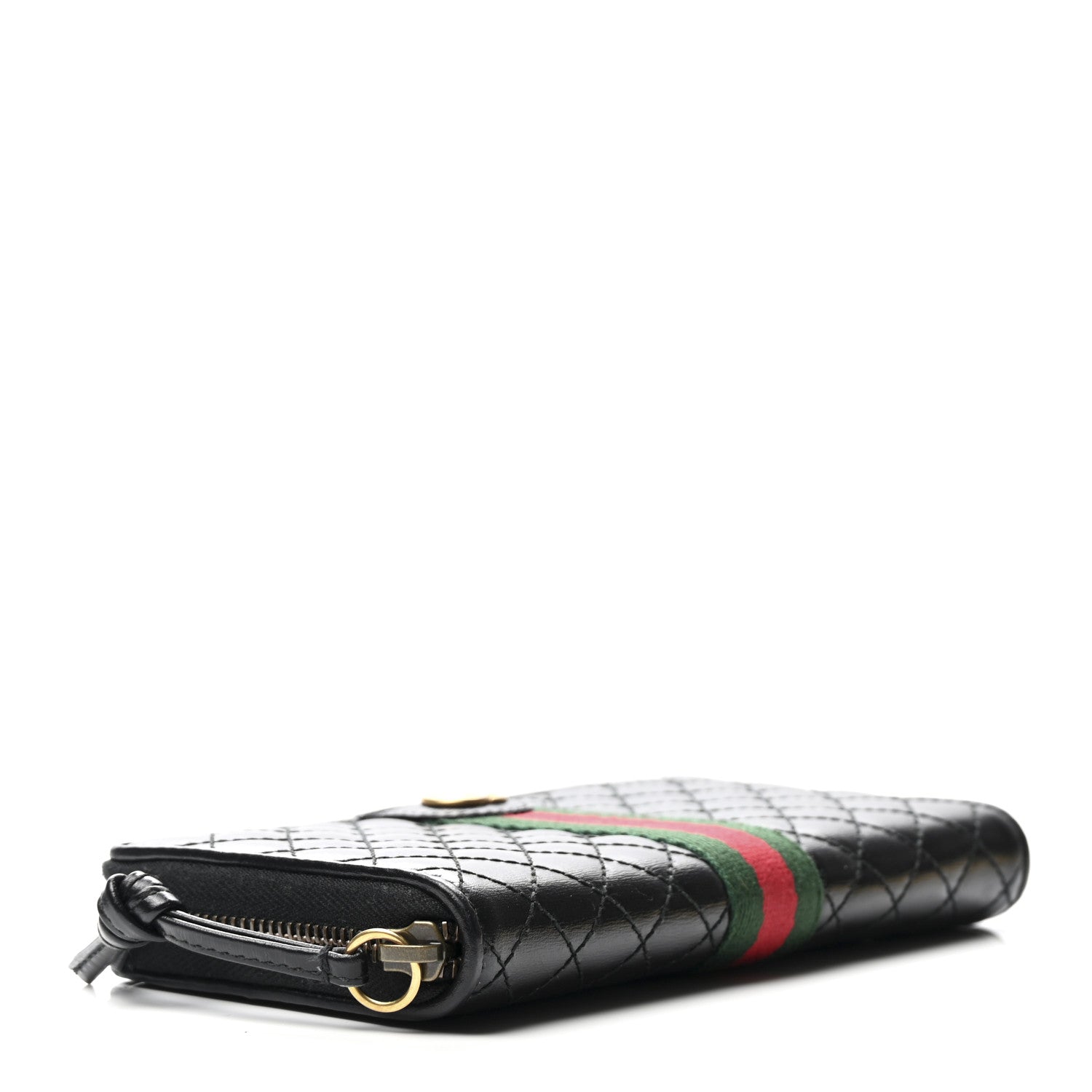 Gucci Calfskin Web Trapuntata GG Zip Around Wallet Black 3 of 6