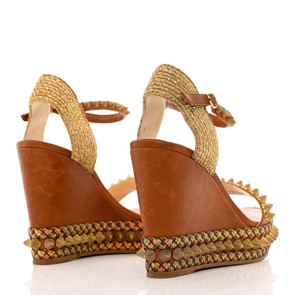 Christian Louboutin Calfskin Cordorella 110 Wedge Sandals 39 Version Cuoio 4 of 12