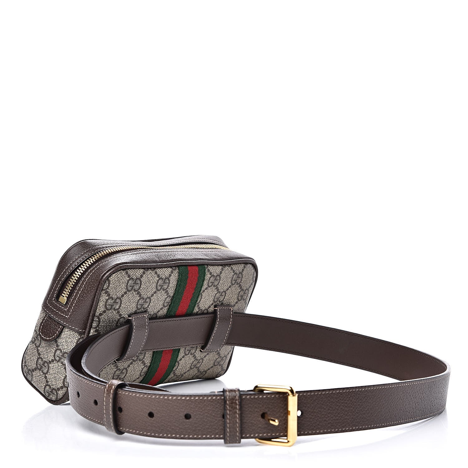 Gucci GG Supreme Monogram Web Small Ophidia Belt Bag 95 38 Dark Brown 3 of 11