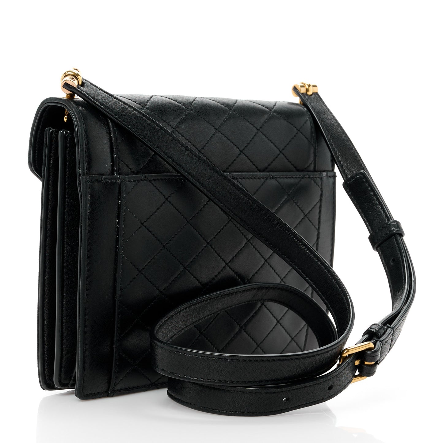 Lambskin Quilted Mini Gaby Satchel Black
