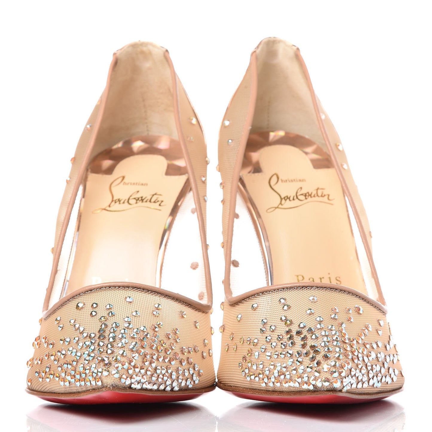 Crystal Strass Follies 100 Pumps 37.5 Nude