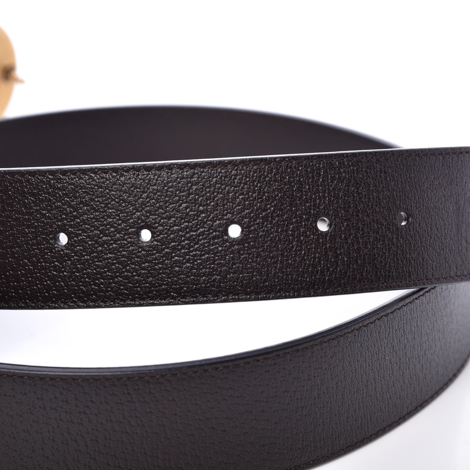 Gucci Textured Dollar Calfskin Double G 40mm Belt 95 38 Dark Cocoa 6 of 6