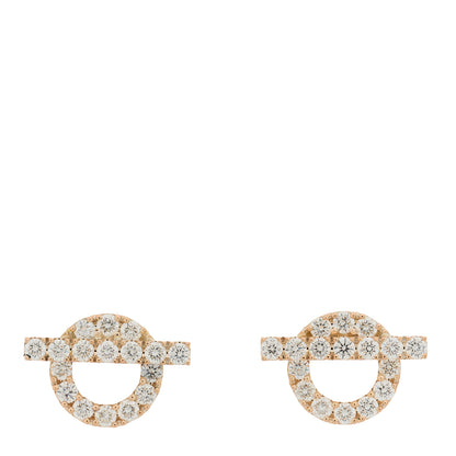 Hermes 18K Rose Gold Diamond Finesse Earrings 1 of 4