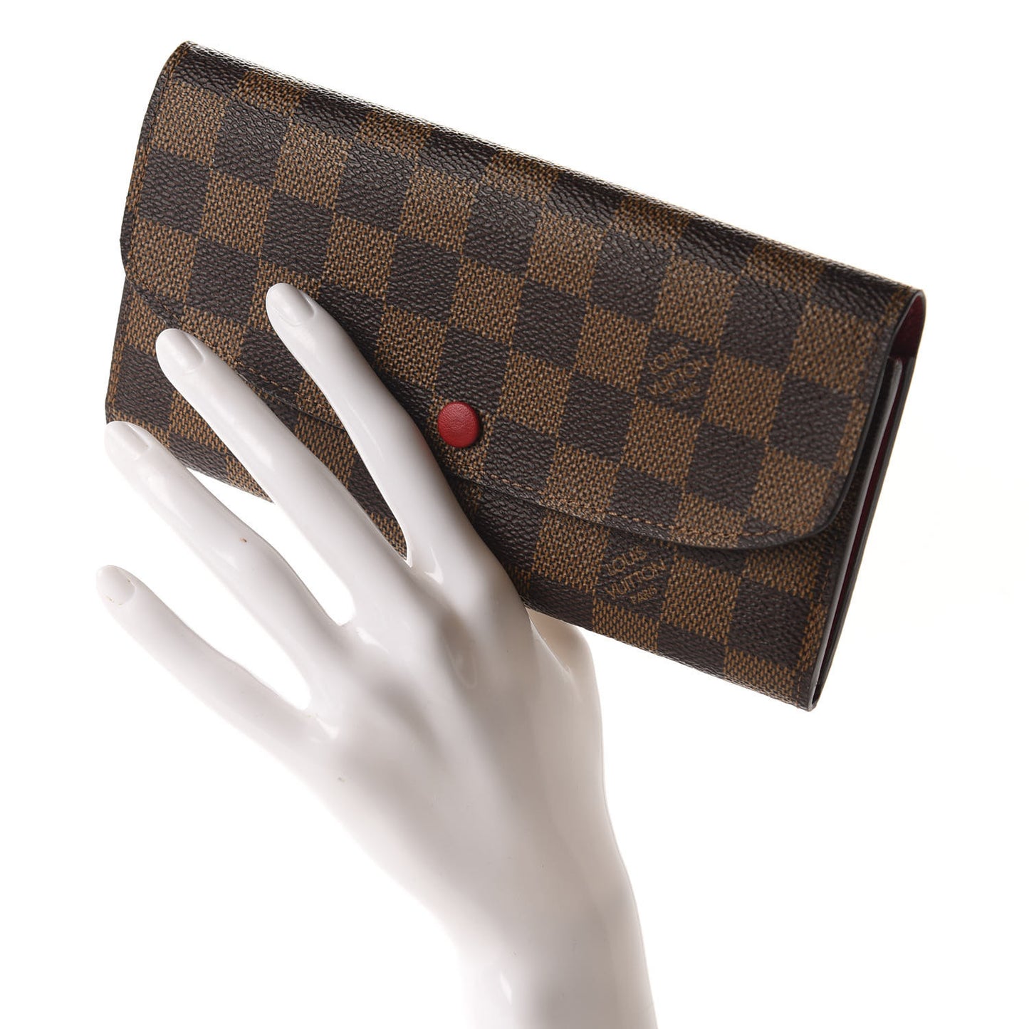 Damier Ebene Emilie Wallet Red