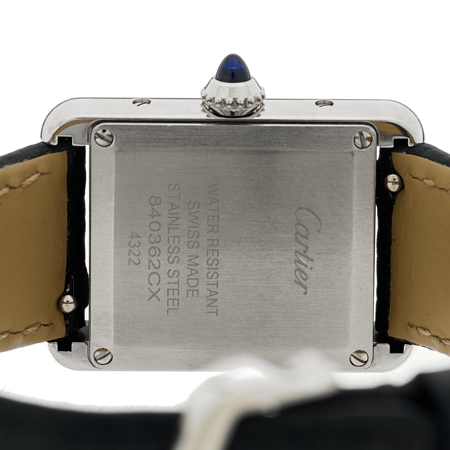 Cartier Stainless Steel Calfskin 22mm Must de Cartier Tank Quartz Watch 4 of 5