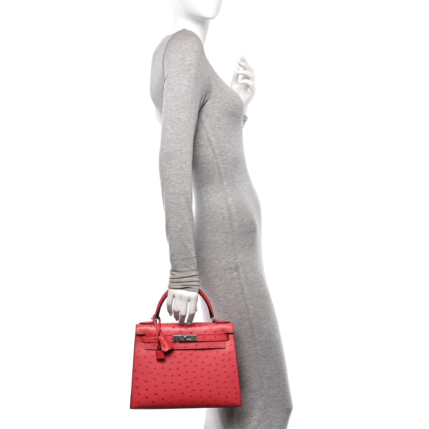 Hermes Ostrich Kelly Sellier 28 Bougainvillea 2 of 16