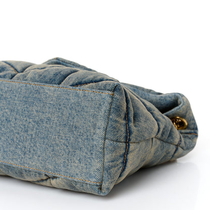 Saint Laurent Denim Quilted Small Loulou Puffer Monogram Chain Satchel Blue Cinnamon 10 of 10