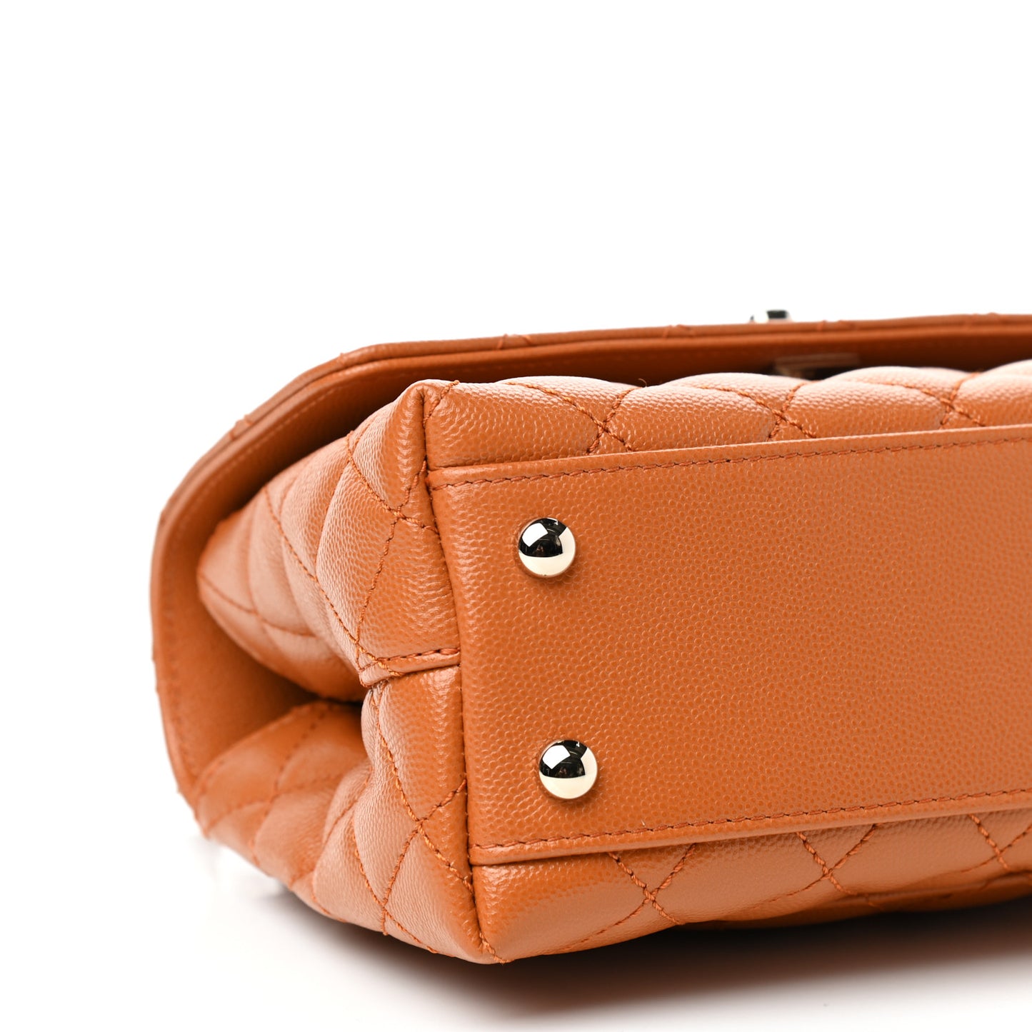 Caviar Quilted Mini Coco Handle Flap Light Brown