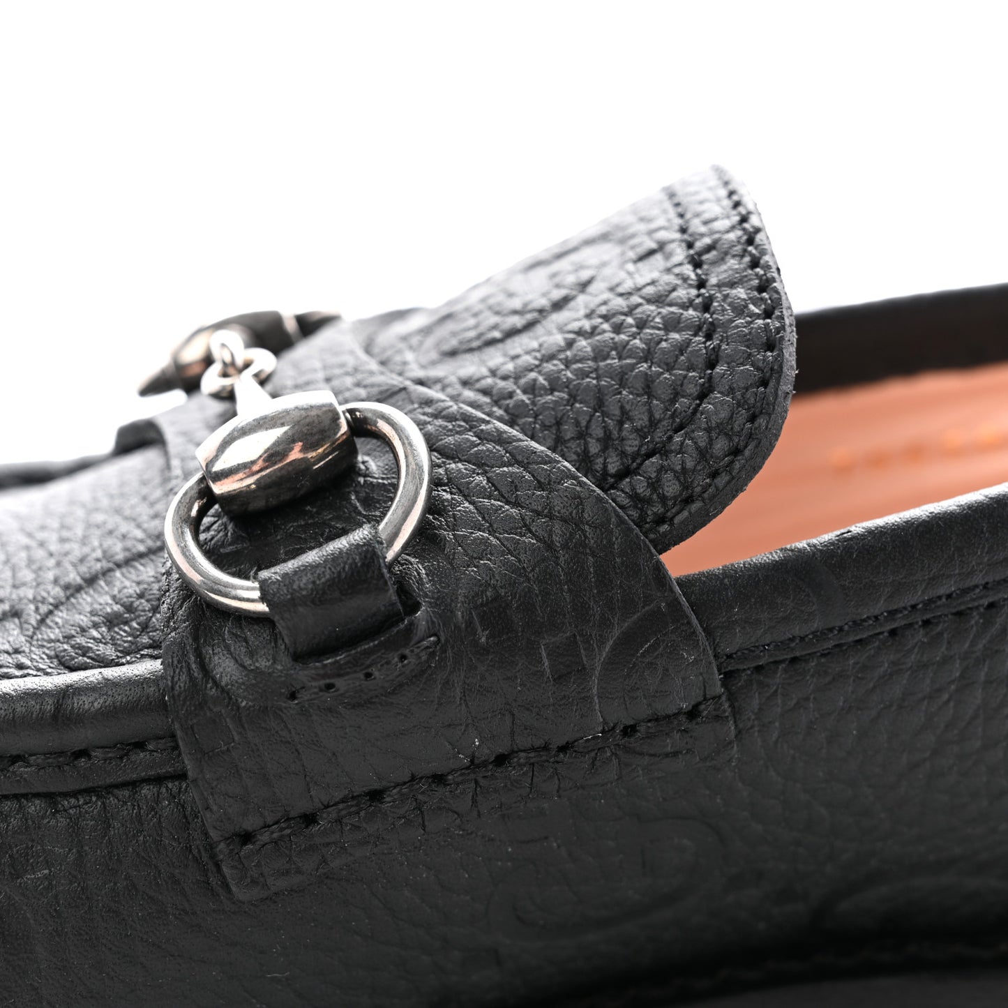 Piuma Calfskin Embossed Womens Platform Lug Sole Loafers 37.5 Black