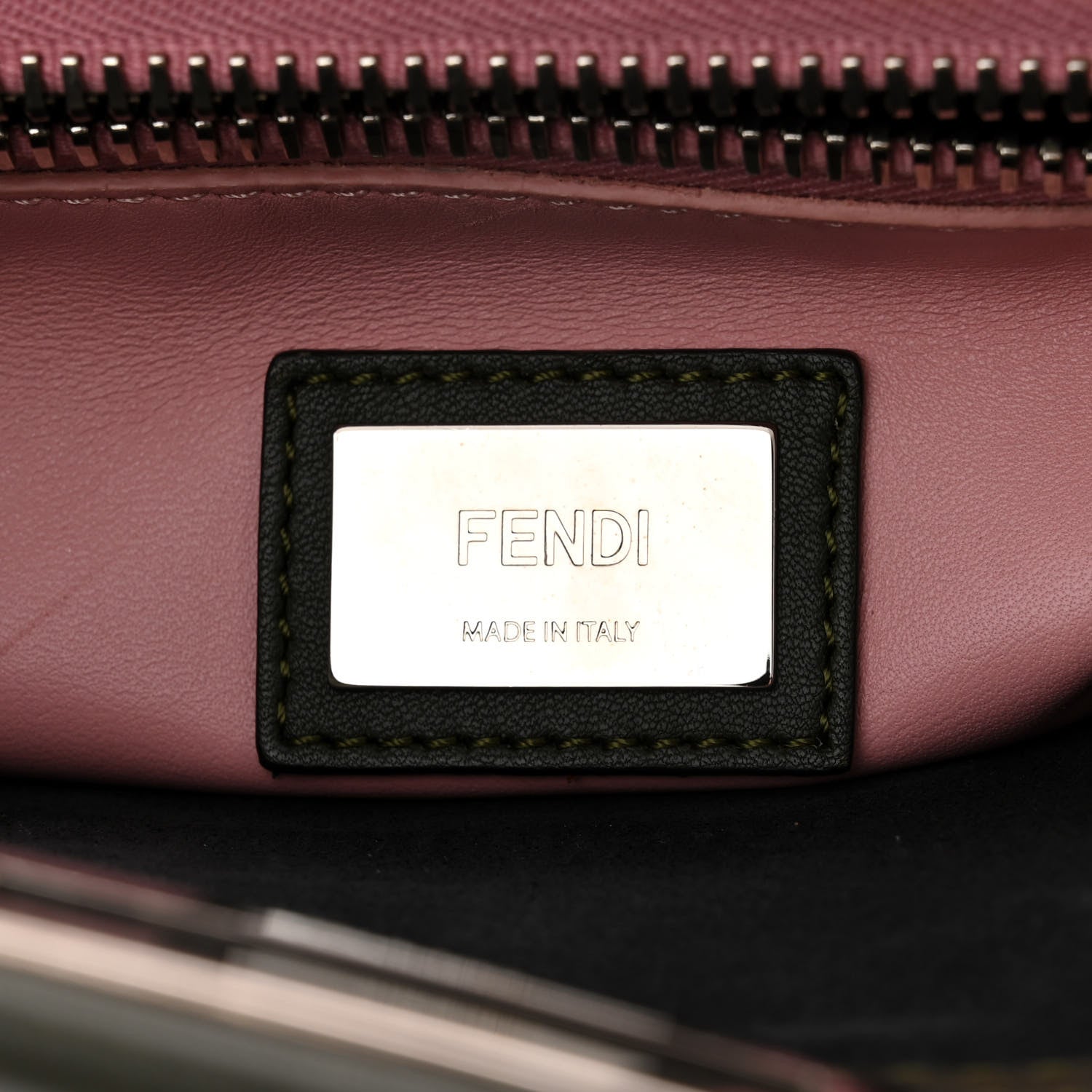 Fendi Vitello Seta Shiny Nappa Large Peekaboo Iconic Satchel Verde Prato 7 of 18