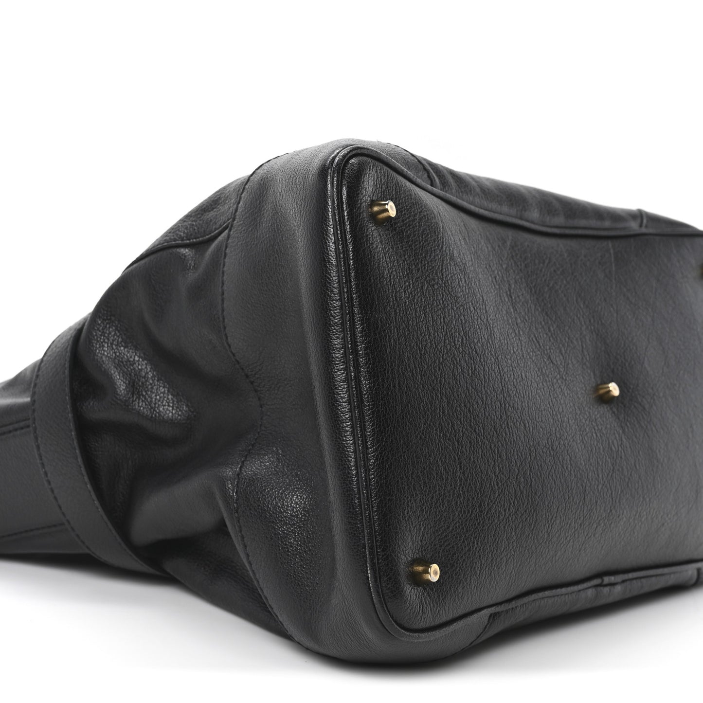 Grainy Calfskin Larsen Shoulder Bag Black